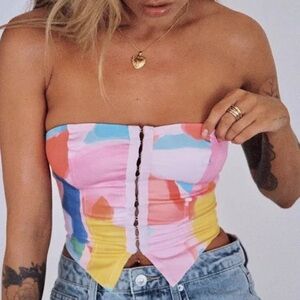 Princess Polly tie dye corset strapless top